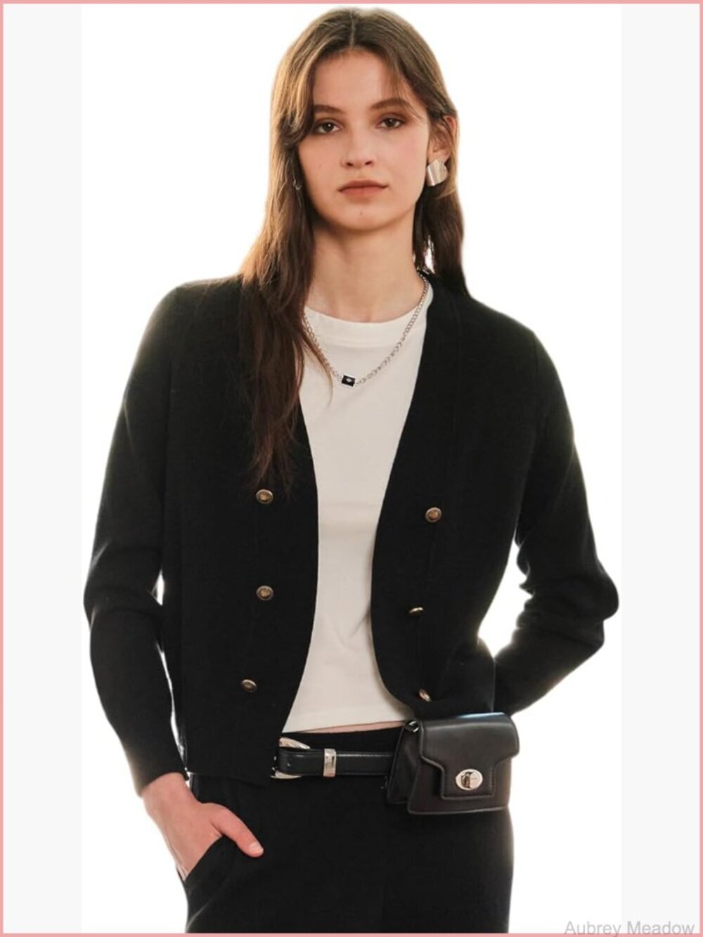 Women Cardigan Long Sleeve Button Down Wool Knit Lightweight